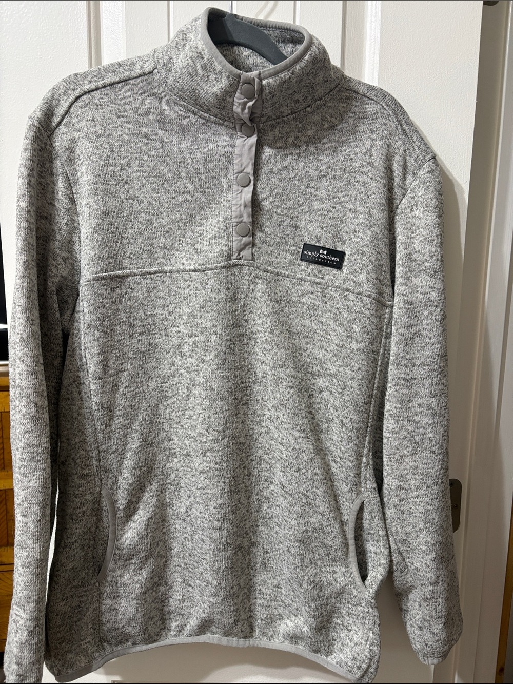 Woman’s Gray Heather Quarter-Snap Fleece Pullover